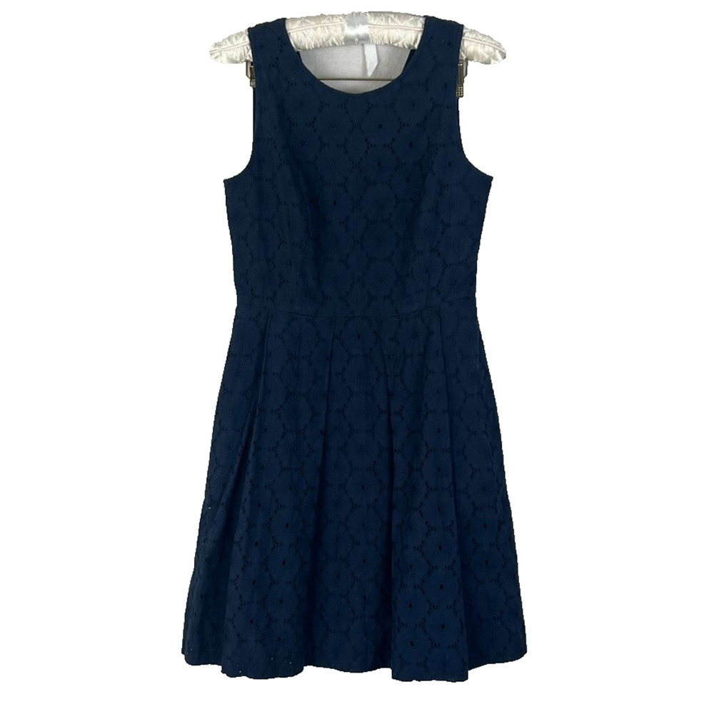 J.Crew Dress Women's Size 0 Blue Cotton Floral Sleeveless Short Length Lace